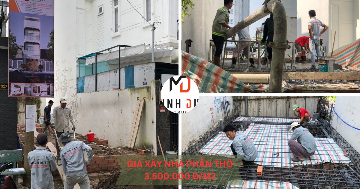 đơn giá xây thô tham khảo tại TP.HCM 2025