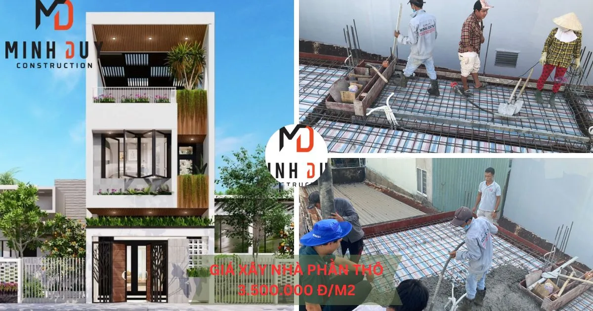 Chi phí giá xây thô nhà 3 tầng 80m2 - Xây Dựng Minh Duy
