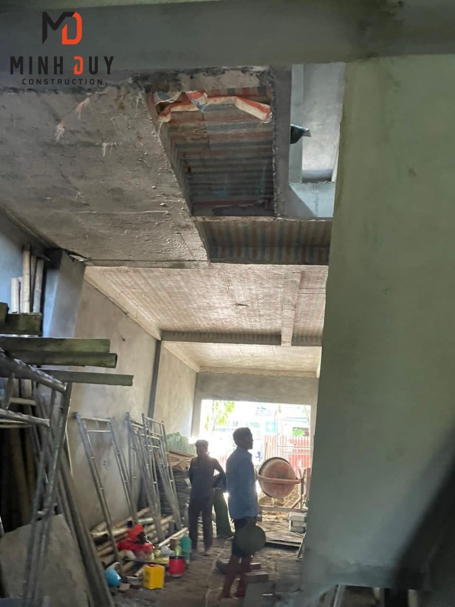 Giai đoạn xây tường bao, tường ngăn và tô trát nhà phố Quận Bình Thạnh - Xây Dựng Minh Duy