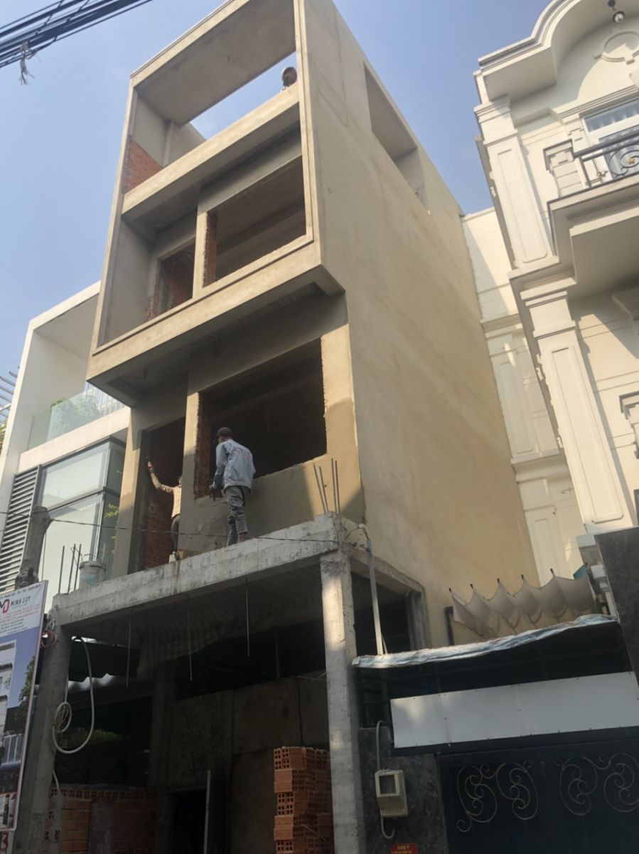 Giai đoạn thi công phần thô dự án nhà phố tại Nhà Bè - Xây Dựng Minh Duy