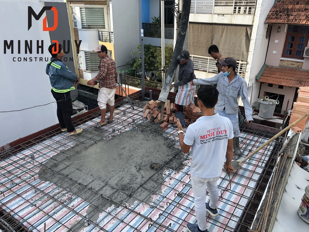 Giai đoạn thi công kết cấu bê tông cốt thép sàn 2 - Xây Dựng Minh Duy