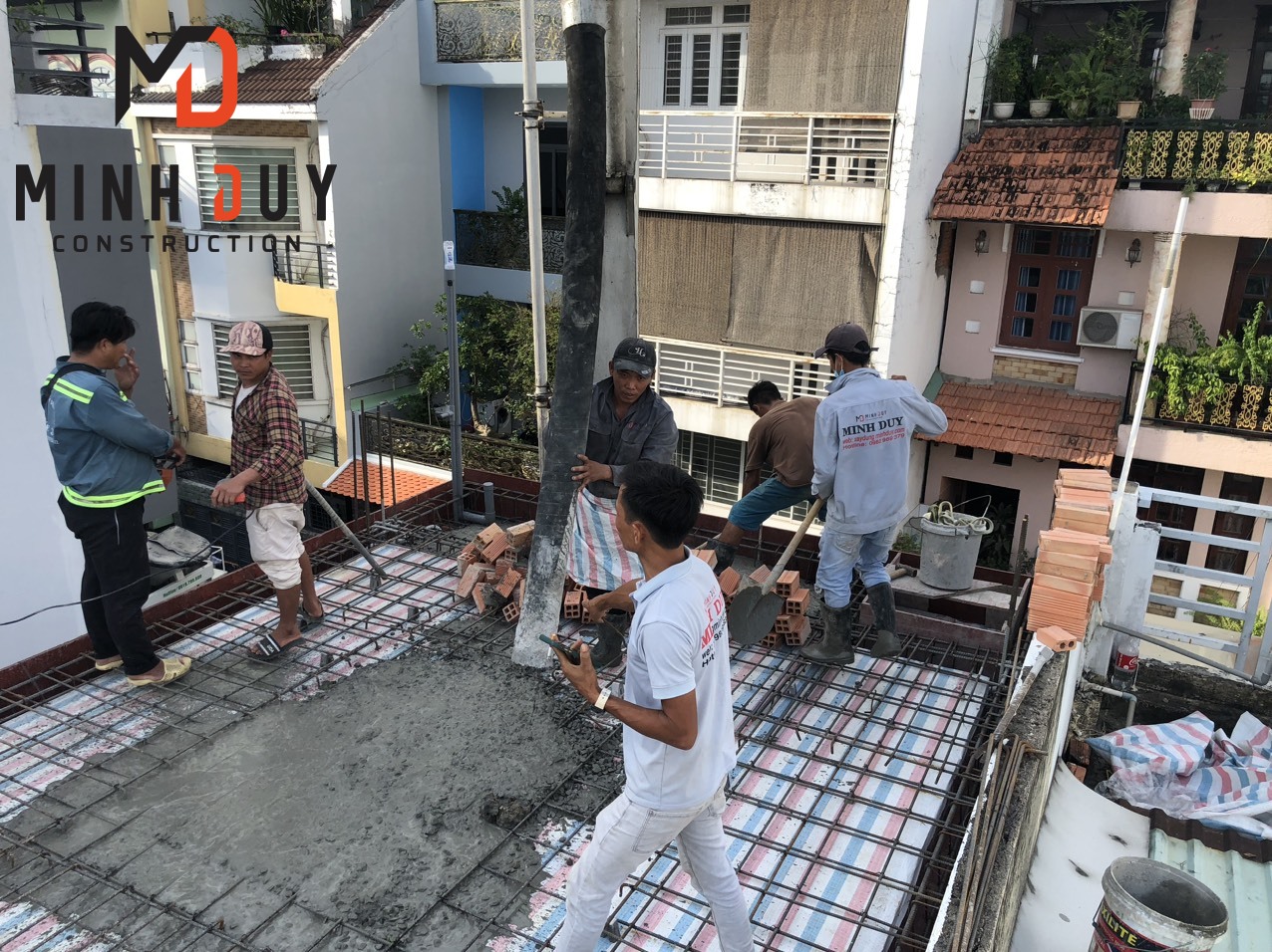 Giai đoạn thi công kết cấu bê tông cốt thép sàn 2 - Xây Dựng Minh Duy