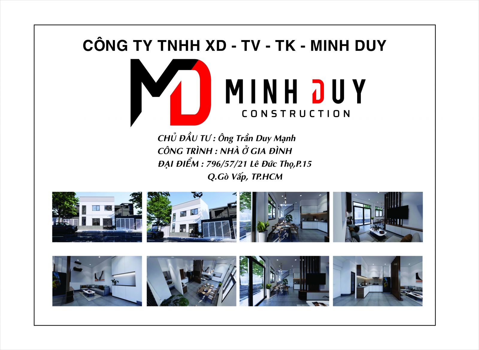 Xây Dựng Minh Duy: Công ty xây dựng Quận Gò Vấp uy tín, mang đến giải pháp toàn diện và tối ưu