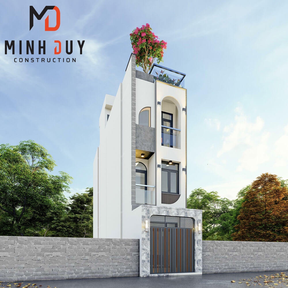 Hình ảnh phối cảnh 3D mặt tiền dự án xây nhà trọn gói TP Thủ Đức - Xây Dựng Minh Duy