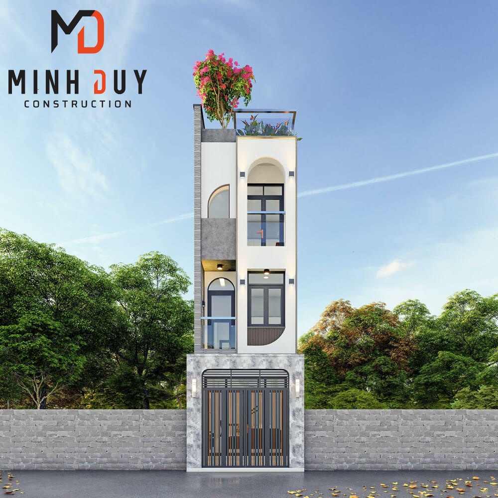 Hình ảnh phối cảnh 3D mặt tiền dự án xây nhà trọn gói TP Thủ Đức - Xây Dựng Minh Duy