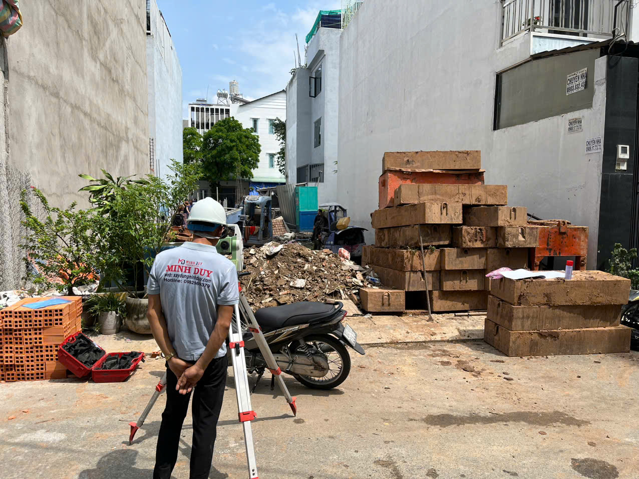 Công tác trắc đạc, định vị công trình