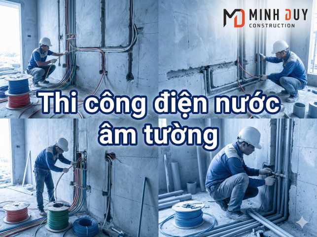 Thi công điện nước âm tường