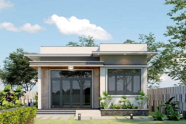 Mẫu nhà cấp 4 500 triệu 2 phòng ngủ có sân vườn