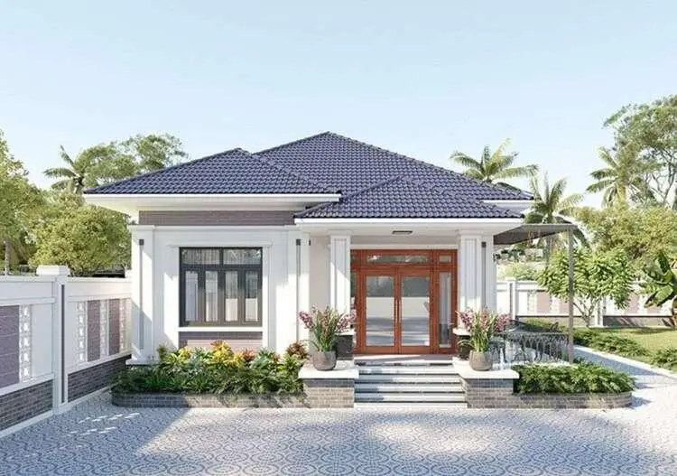 Mẫu nh&agrave; cấp 4 1 tỷ m&aacute;i nhật 3 ph&ograve;ng ngủ - Mẫu 1