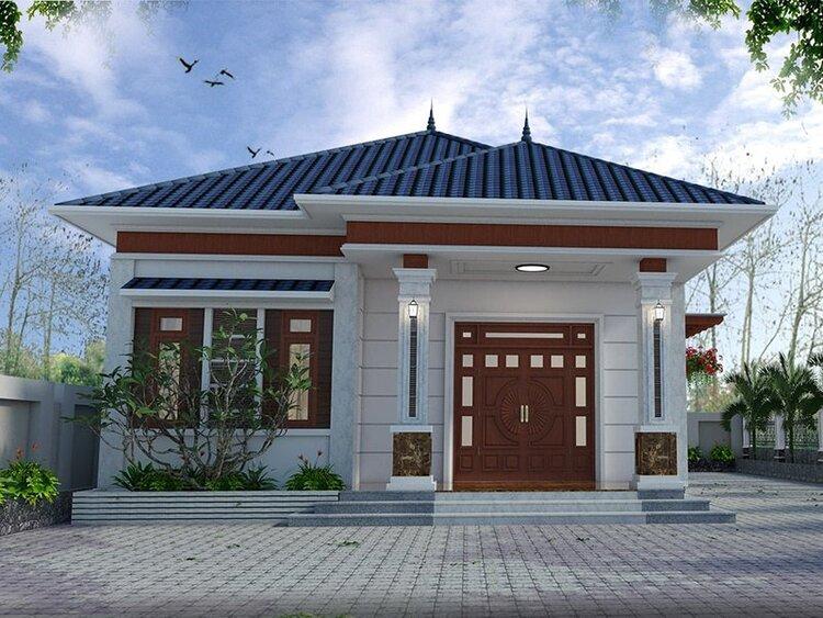 Mẫu nhà cấp 4 1 tỷ mái nhật 3 phòng ngủ - Mẫu 2