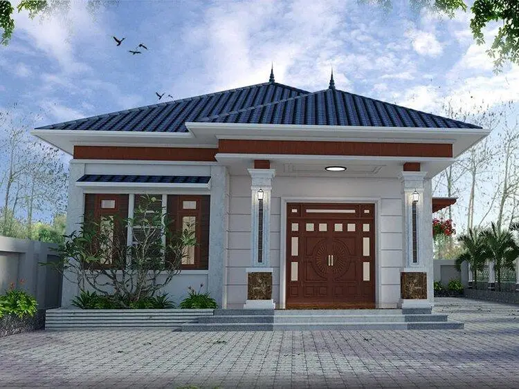 Mẫu nh&agrave; cấp 4 1 tỷ m&aacute;i nhật 3 ph&ograve;ng ngủ - Mẫu 2