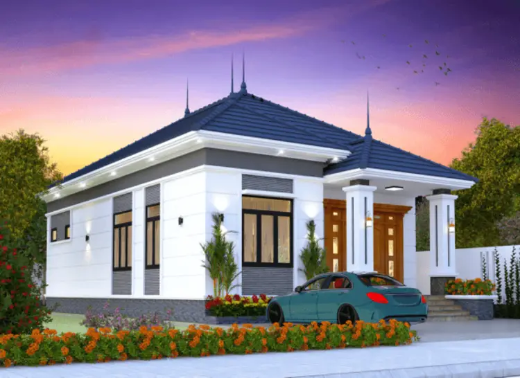 Mẫu nh&agrave; cấp 4 1 tỷ m&aacute;i nhật 3 ph&ograve;ng ngủ - Mẫu 3