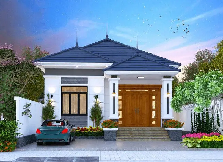 Mẫu nh&agrave; cấp 4 1 tỷ m&aacute;i nhật 3 ph&ograve;ng ngủ - Mẫu 6