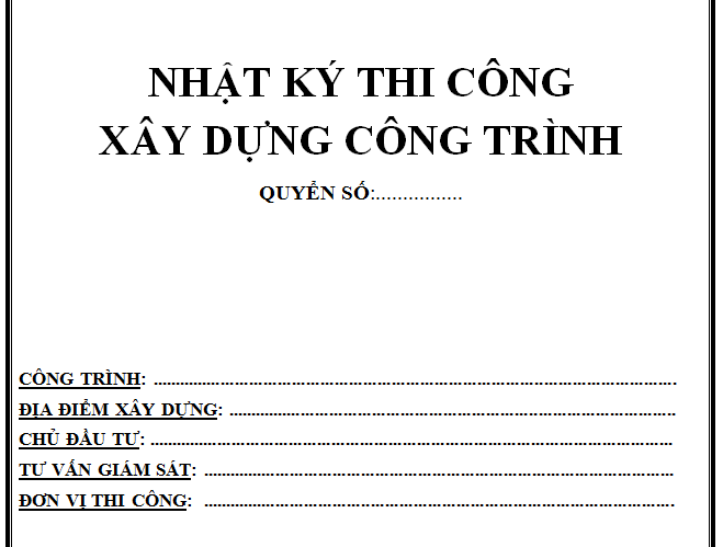 Nhật ký thi công truyền thống