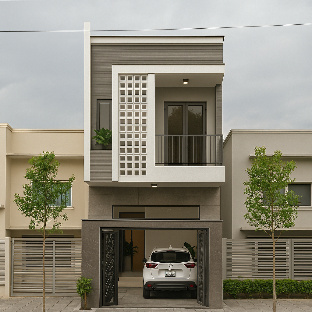 Ngôi nhà thành hình, khang trang, đúng với thiết kế và mong đợi, thể hiện thành quả của dịch vụ xây nhà trọn gói.